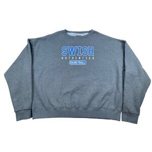 Swish Authentics Basketball Gray Crewneck Sweatshirt 2XL Cotton Blend Unisex
